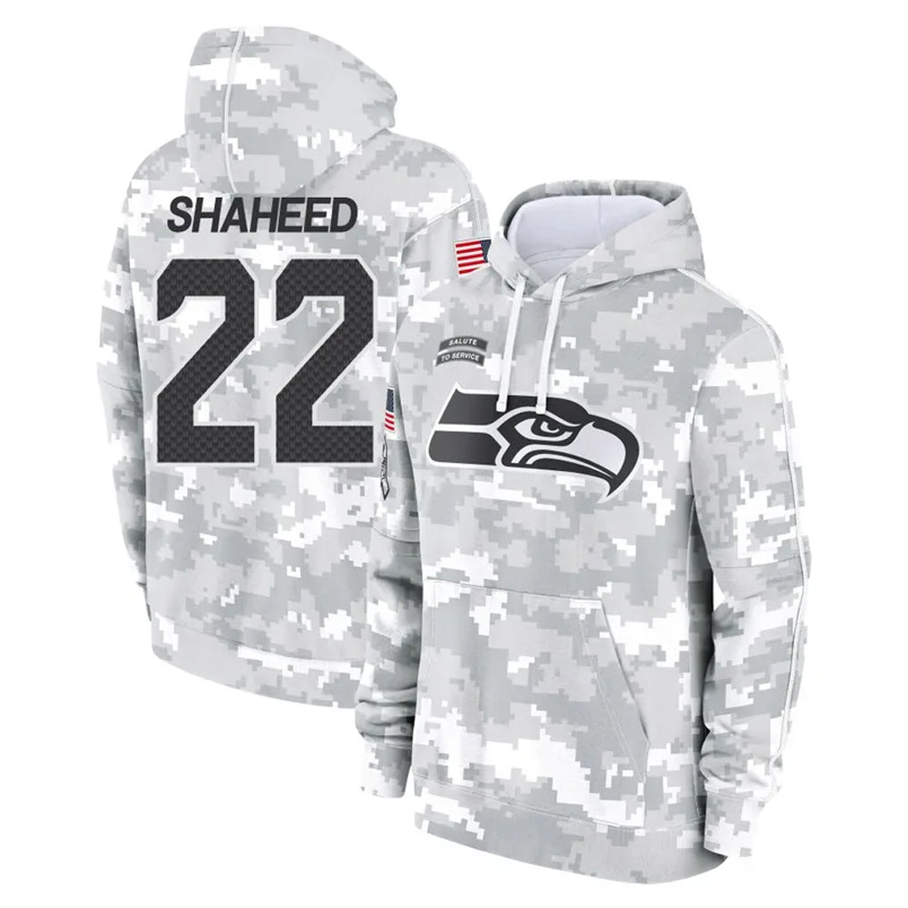 Choea S.Seahawks #22 Rashid Shaheed Player Arctic Camo Limited Salute to Service Pullover Hoodies Game Stitched Jerseys