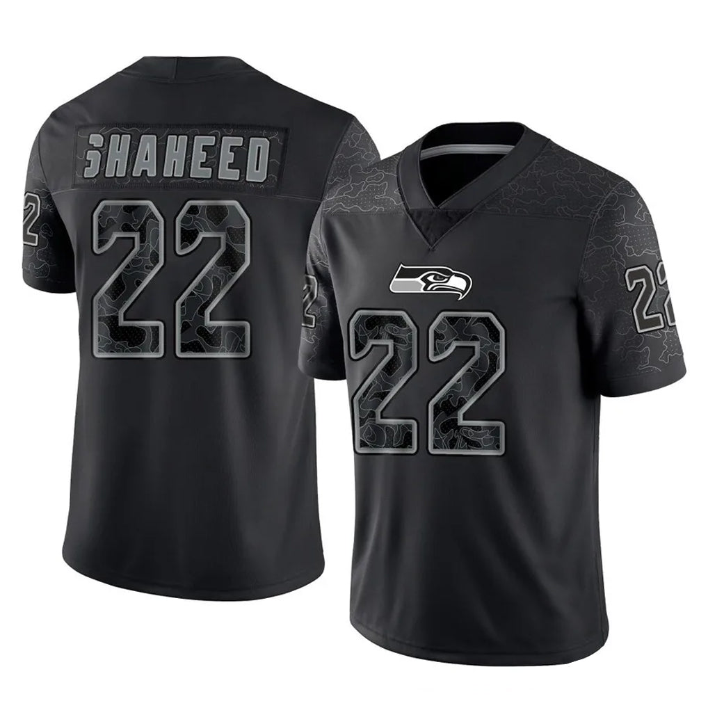 Choea S.Seahawks #22 Rashid Shaheed Player Black Limited Reflective Home Game Stitched Jerseys