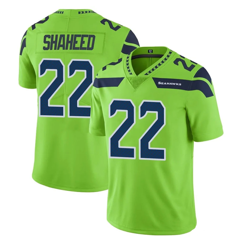 Choea S.Seahawks #22 Rashid Shaheed Player Green Limited Color Rush Home Game Stitched Jerseys