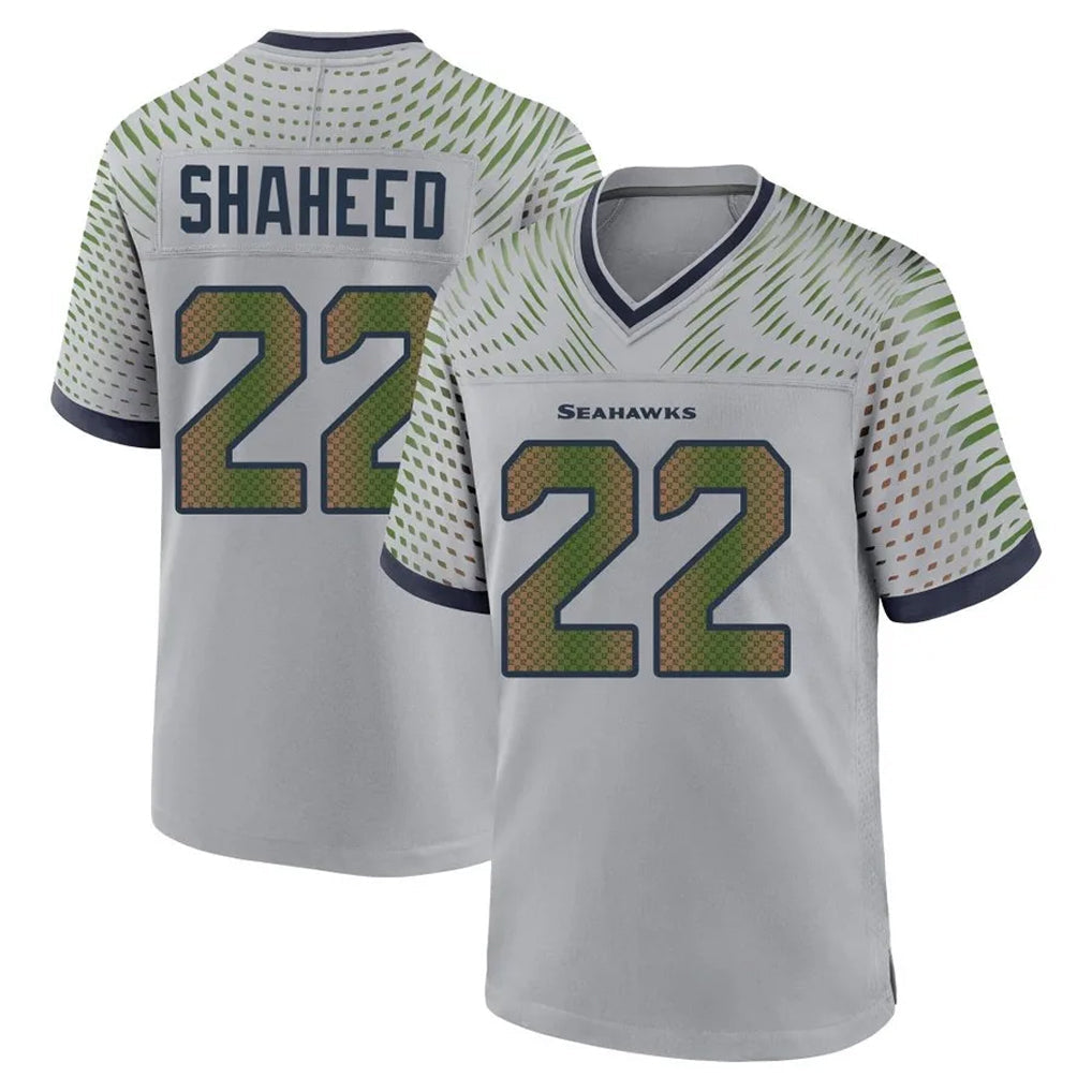 Choea S.Seahawks #22 Rashid Shaheed Player Grey 2025 Rivalries Collection Home Game Stitched Jerseys
