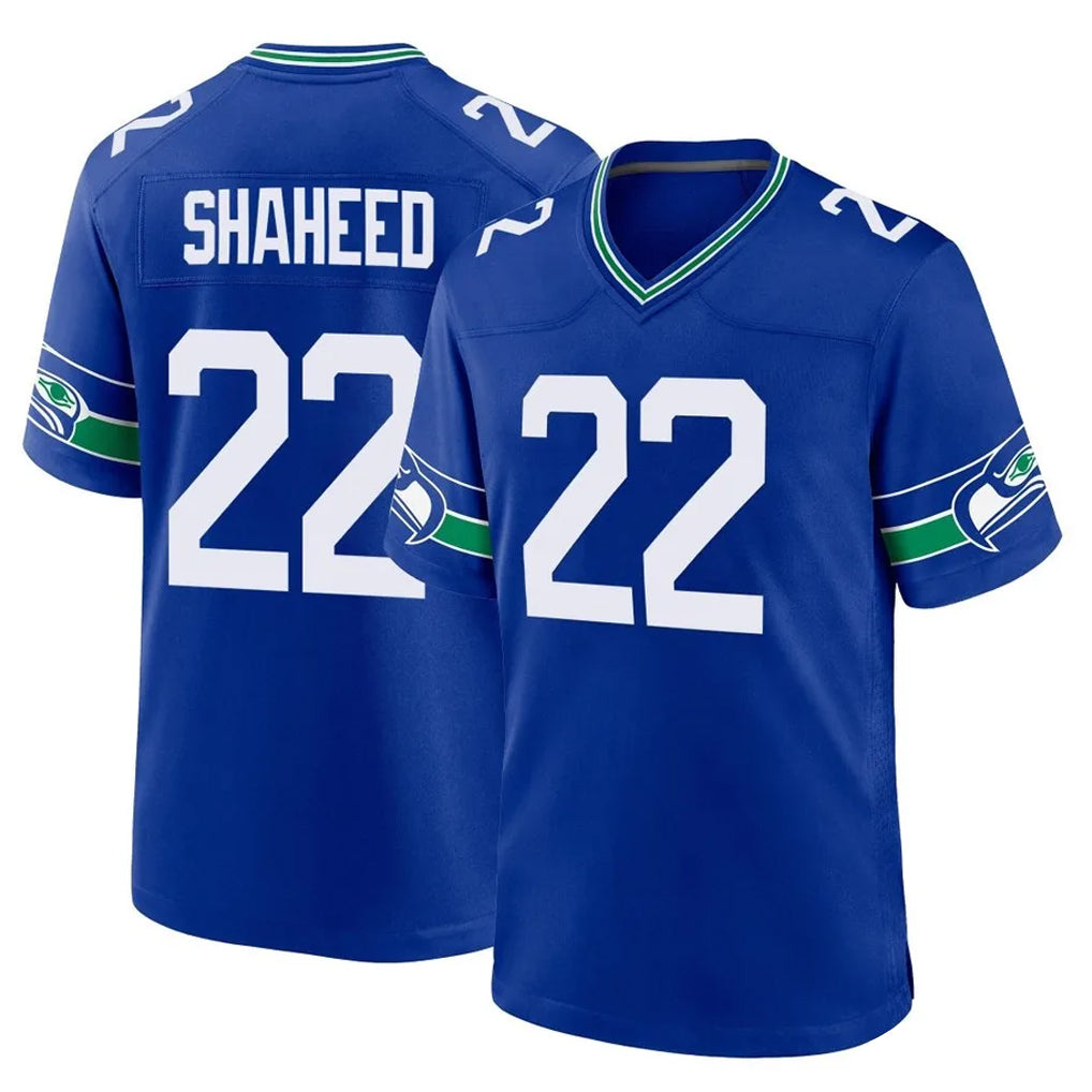Choea S.Seahawks #22 Rashid Shaheed Player Royal Throwback Home Game Stitched Jerseys
