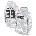 Choea S.Seahawks #39 Ty Okada Player Arctic Camo Limited Salute to Service Pullover Hoodies Game Stitched Jerseys