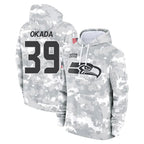 Choea S.Seahawks #39 Ty Okada Player Arctic Camo Limited Salute to Service Pullover Hoodies Game Stitched Jerseys