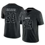 Choea S.Seahawks #39 Ty Okada Player Black Limited Reflective Home Game Stitched Jerseys