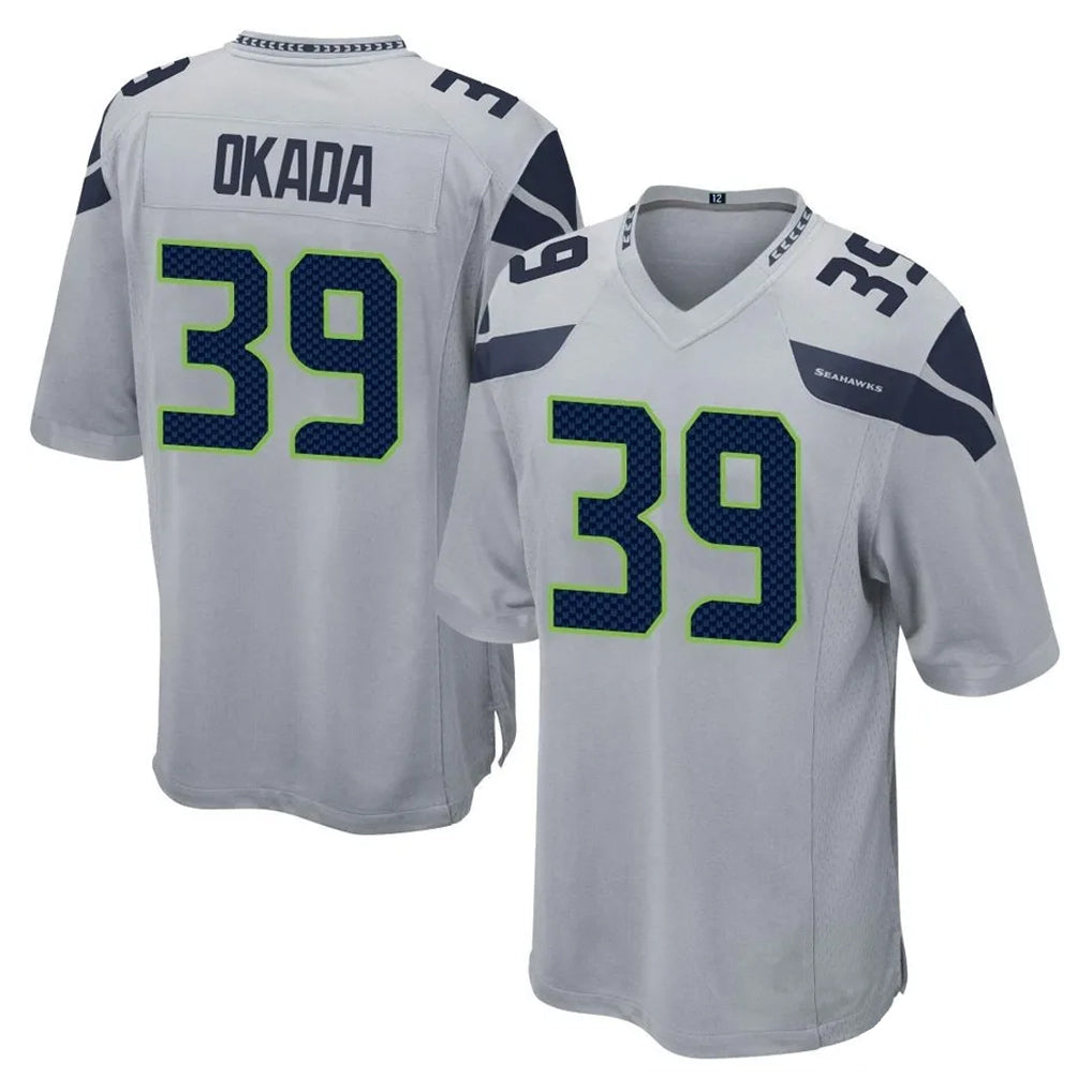 Choea S.Seahawks #39 Ty Okada Player Gray Home Game Stitched Jerseys