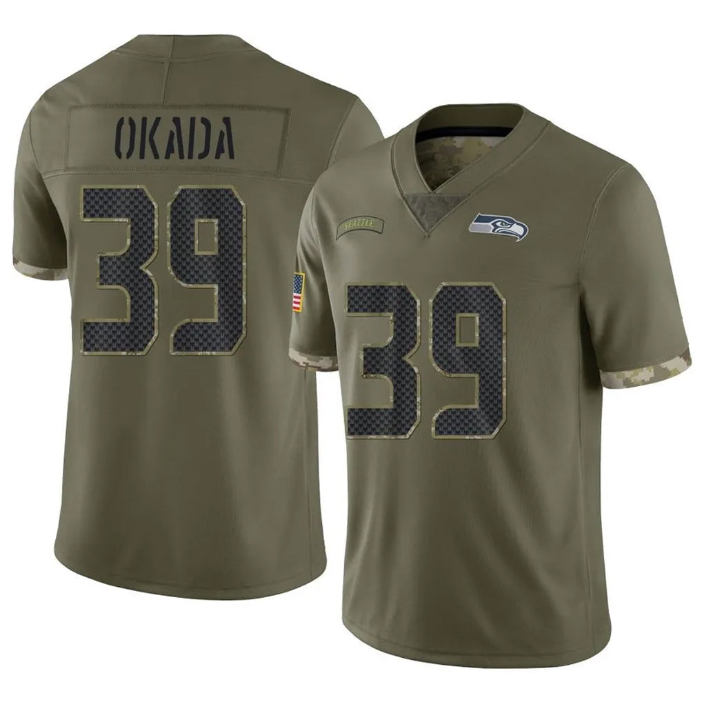 Choea S.Seahawks #39 Ty Okada Player Olive Limited Salute To Service Home Game Stitched Jerseys