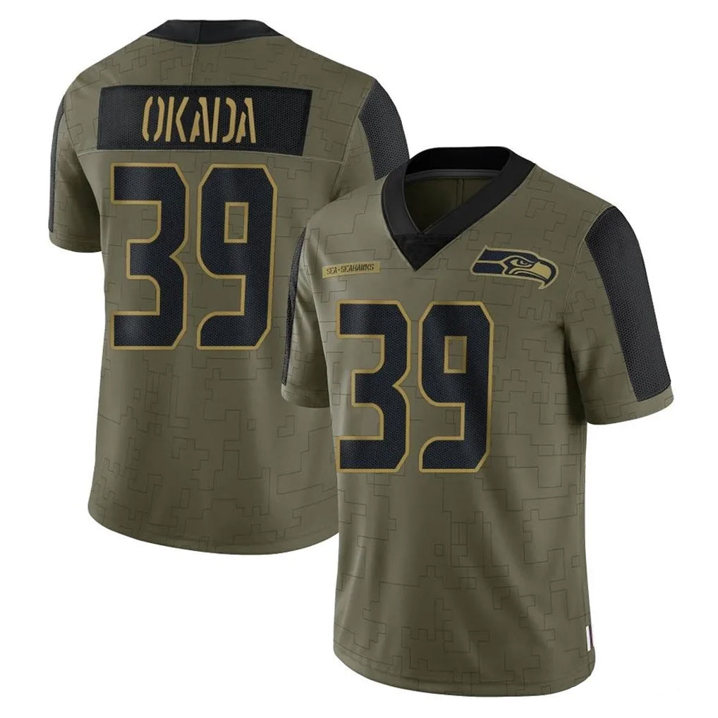 Choea S.Seahawks #39 Ty Okada Player Olive Salute To Service Limited Game Stitched Jerseys