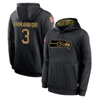 Choea S.Seahawks #3 Nick Emmanwori Player Black Salute to Service Hoodies Limited Game Stitched Jerseys