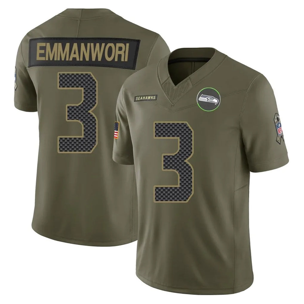 Choea S.Seahawks #3 Nick Emmanwori Player Olive 2025 Salute To Service Limited Home Game Stitched Jerseys