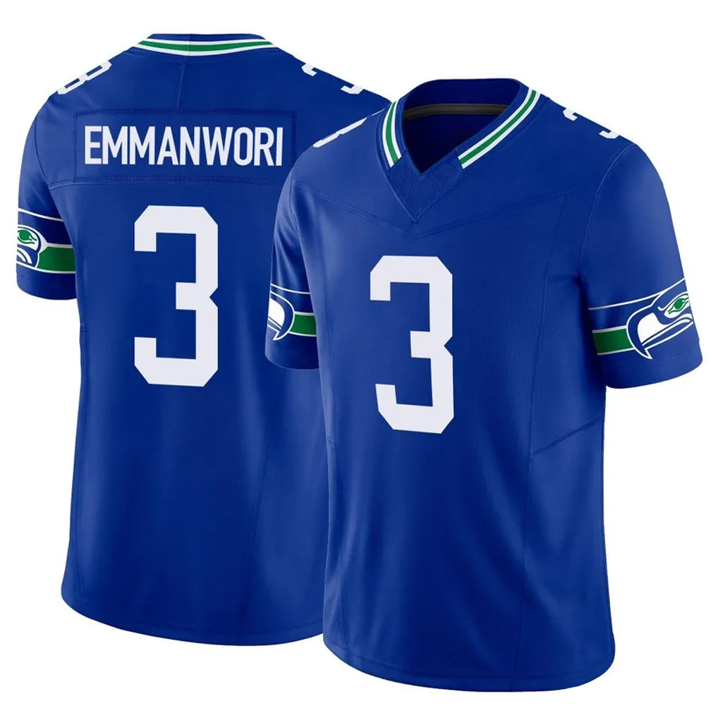Choea S.Seahawks #3 Nick Emmanwori Player Royal Limited Throwback Vapor F.U.S.E. Home Game Stitched Jerseys