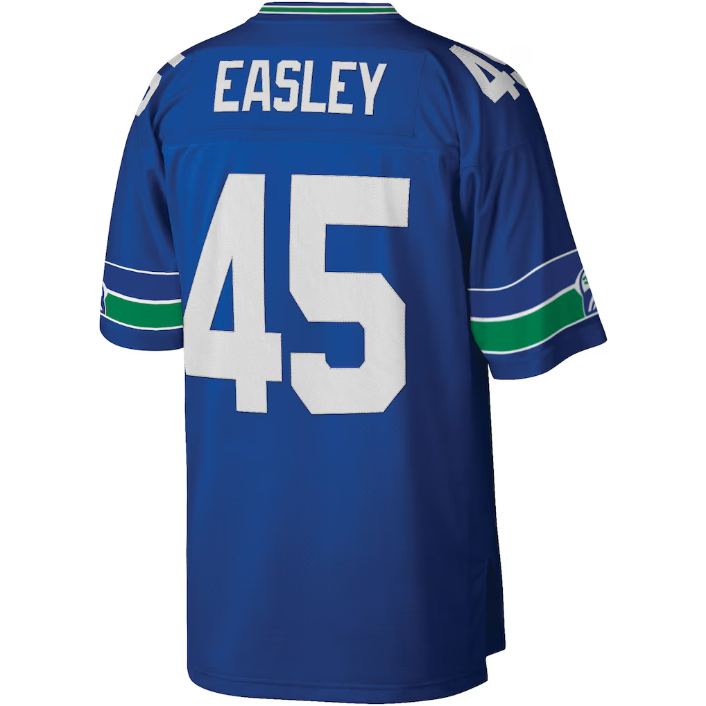 Choea S.Seahawks #45 Kenny Easley Mitchell & Ness Royal Legacy Replica Jersey