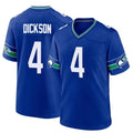 Choea S.Seahawks #4 Michael Dickson Player Royal Throwback Home Game Stitched Jerseys
