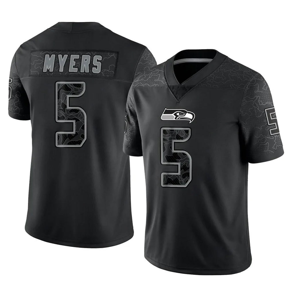 Choea S.Seahawks #5 Jason Myers Player Black Limited Reflective Home Game Stitched Jerseys