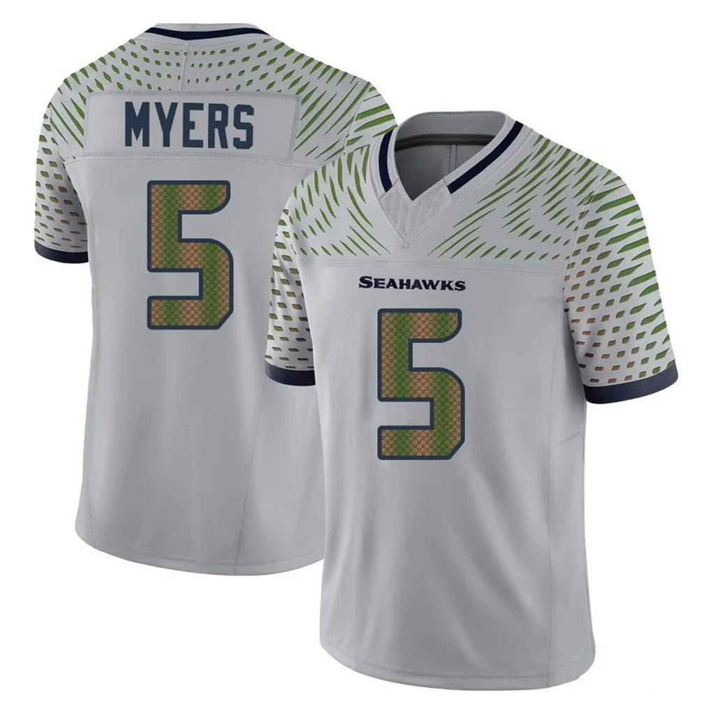 Choea S.Seahawks #5 Jason Myers Player Grey Limited 2025 Rivalries Collection Home Game Stitched Jerseys