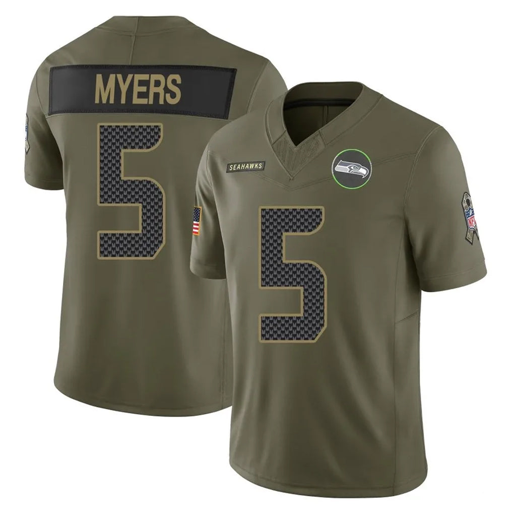 Choea S.Seahawks #5 Jason Myers Player Olive 2025 Salute To Service Limited Home Game Stitched Jerseys