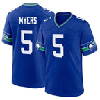 Choea S.Seahawks #5 Jason Myers Player Royal Throwback Home Game Stitched Jerseys