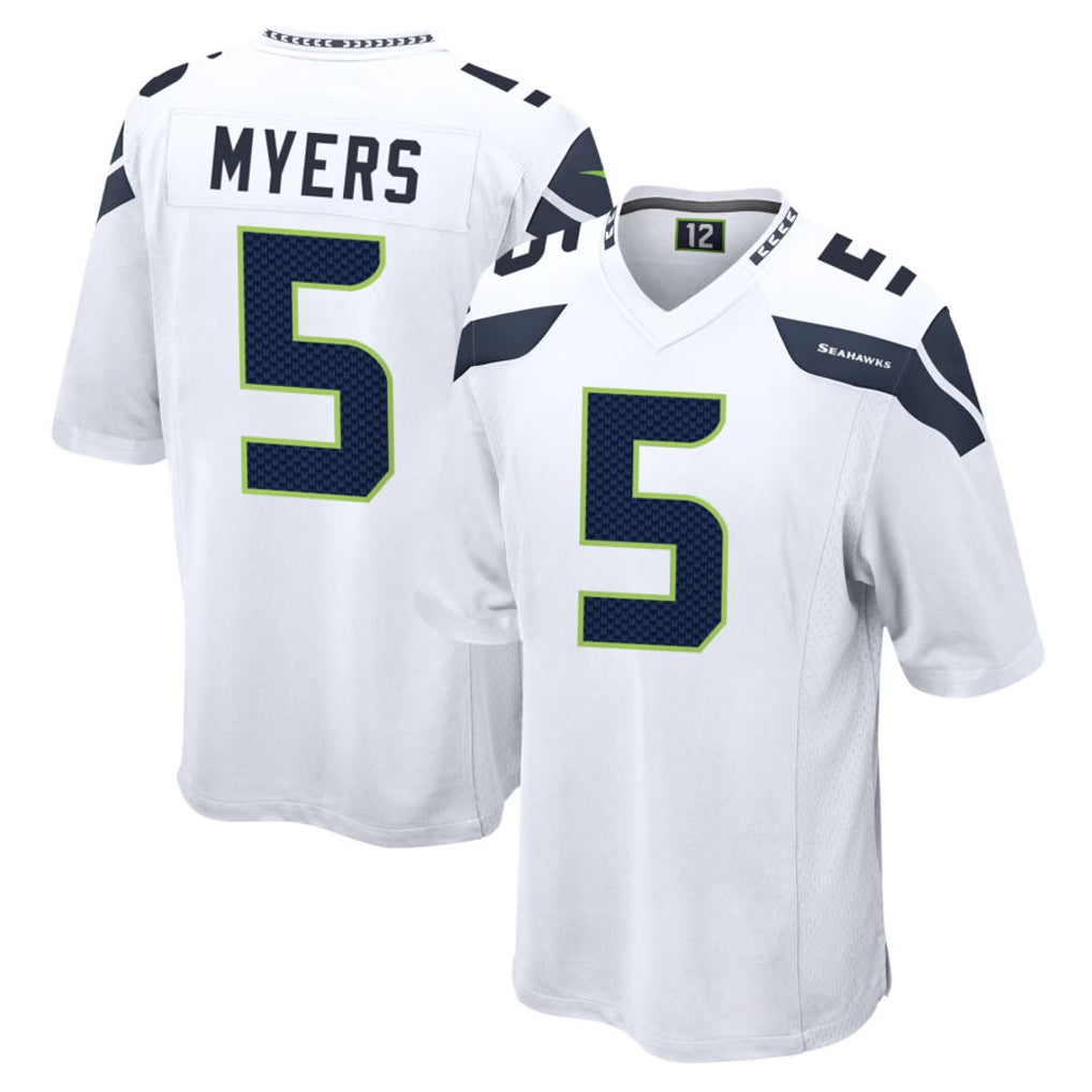 Choea S.Seahawks #5 Jason Myers Player White Home Game Stitched Jerseys