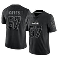 Choea S.Seahawks #67 Charles Cross Player Black Limited Reflective Home Game Stitched Jerseys