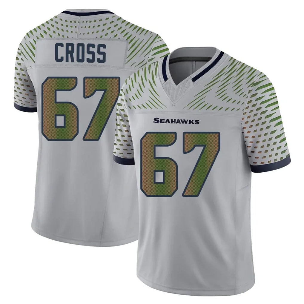 Choea S.Seahawks #67 Charles Cross Player Grey Limited 2025 Rivalries Collection Home Game Stitched Jerseys