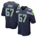 Choea S.Seahawks #67 Charles Cross Player Navy Home Game Stitched Jerseys
