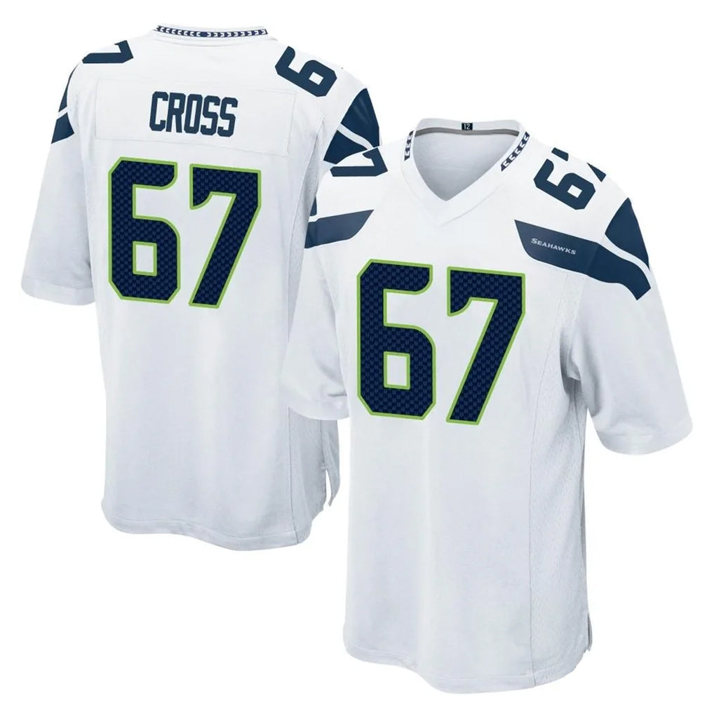 Choea S.Seahawks #67 Charles Cross Player White Home Game Stitched Jerseys