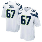 Choea S.Seahawks #67 Charles Cross Player White Home Game Stitched Jerseys