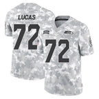 Choea S.Seahawks #72 Abraham Lucas Player Arctic Camo Limited Salute To Service Home Game Stitched Jerseys
