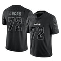 Choea S.Seahawks #72 Abraham Lucas Player Black Limited Reflective Home Game Stitched Jerseys