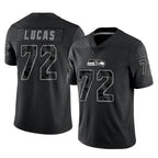 Choea S.Seahawks #72 Abraham Lucas Player Black Limited Reflective Home Game Stitched Jerseys