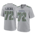 Choea S.Seahawks #72 Abraham Lucas Player Gray Atmosphere Fashion Home Game Stitched Jerseys
