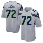 Choea S.Seahawks #72 Abraham Lucas Player Gray Home Game Stitched Jerseys