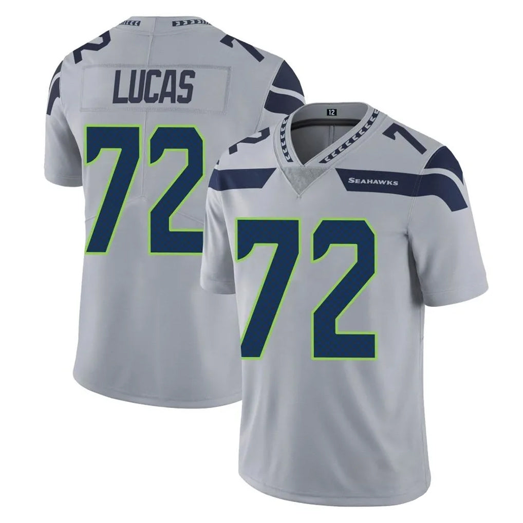 Choea S.Seahawks #72 Abraham Lucas Player Gray Limited Vapor Untouchable Home Game Stitched Jerseys