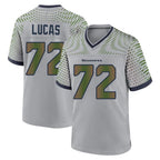 Choea S.Seahawks #72 Abraham Lucas Player Grey 2025 Rivalries Collection Home Game Stitched Jerseys