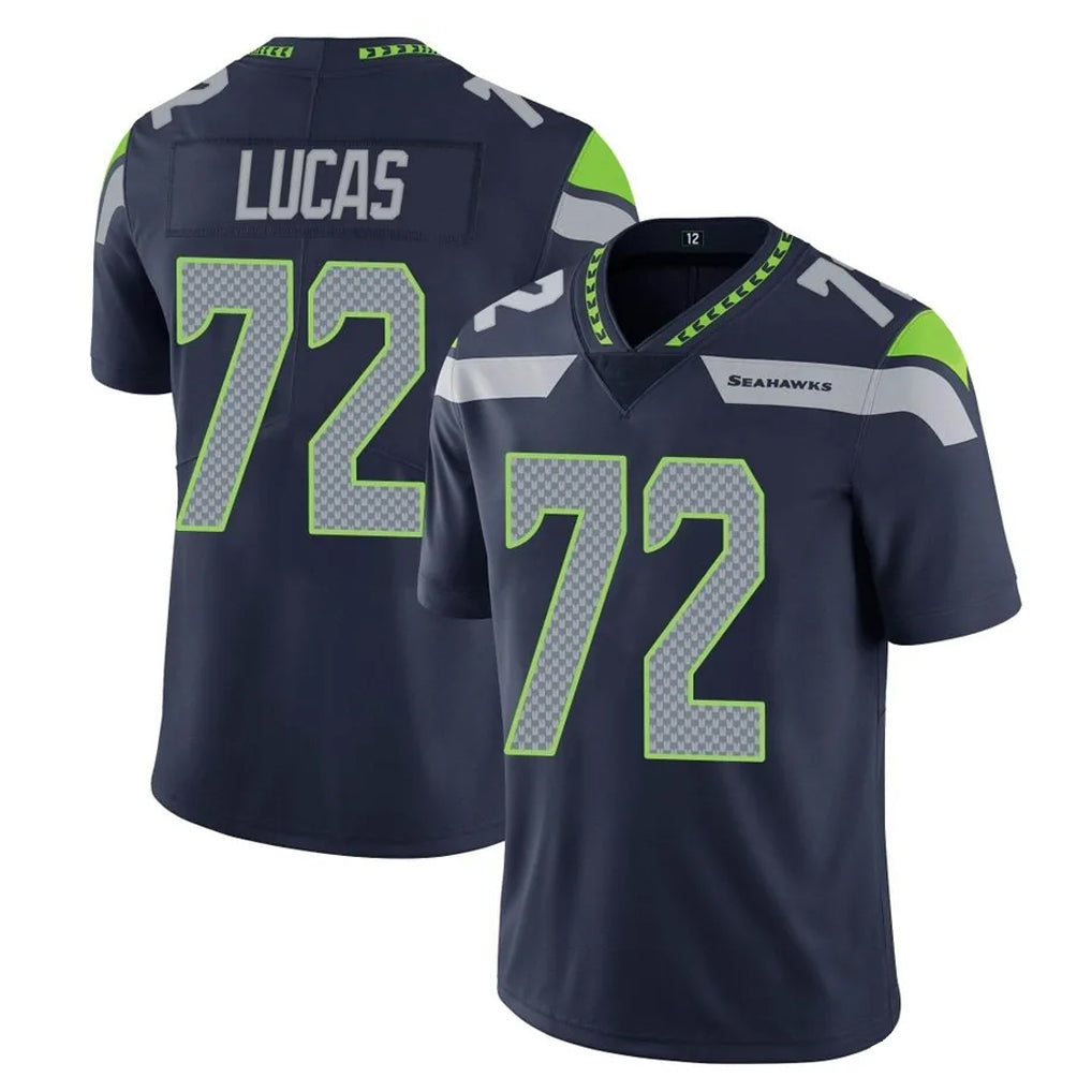 Choea S.Seahawks #72 Abraham Lucas Player Navy Limited Vapor Untouchable Home Game Stitched Jerseys