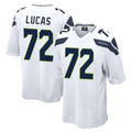 Choea S.Seahawks #72 Abraham Lucas Player White Home Game Stitched Jerseys