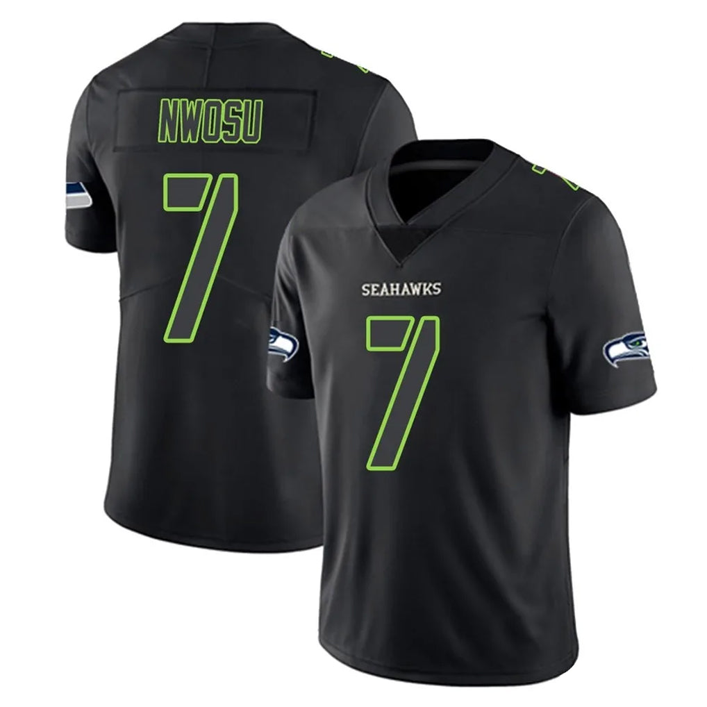 Choea S.Seahawks #7 Uchenna Nwosu Player Black Impact Limited Home Game Stitched Jerseys