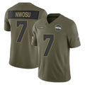 Choea S.Seahawks #7 Uchenna Nwosu Player Olive 2025 Salute To Service Limited Home Game Stitched Jerseys
