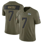 Choea S.Seahawks #7 Uchenna Nwosu Player Olive 2025 Salute To Service Limited Home Game Stitched Jerseys