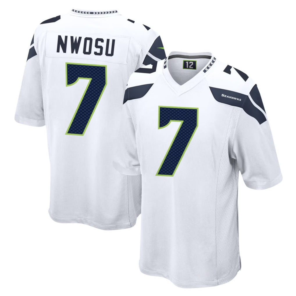 Choea S.Seahawks #7 Uchenna Nwosu Player White Home Game Stitched Jerseys