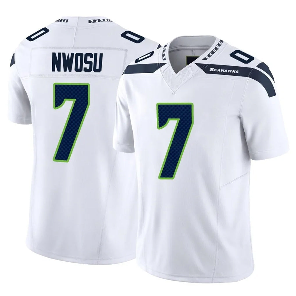Choea S.Seahawks #7 Uchenna Nwosu Player White Limited Vapor F.U.S.E. Home Game Stitched Jerseys