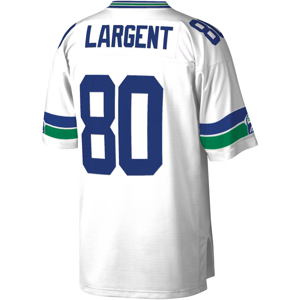 Choea S.Seahawks #80 Steve Largent Mitchell & Ness White Legacy Replica Jersey