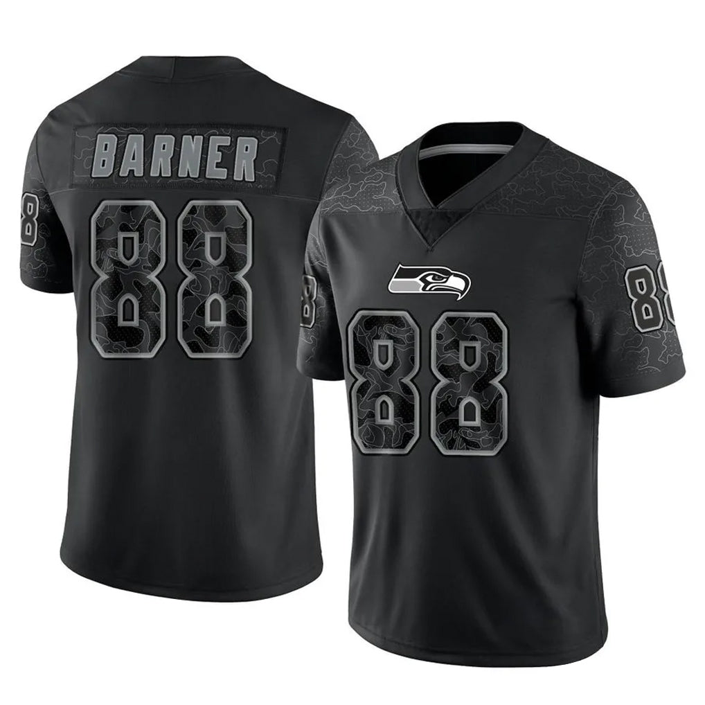 Choea S.Seahawks #88 AJ Barner Player Black Limited Reflective Home Game Stitched Jerseys