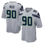 Choea S.Seahawks #90 Jarran Reed Player Gray Home Game Stitched Jerseys