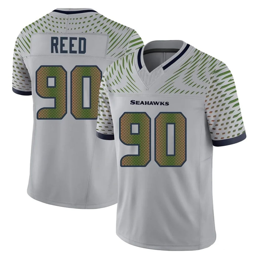 Choea S.Seahawks #90 Jarran Reed Player Grey Limited 2025 Rivalries Collection Home Game Stitched Jerseys