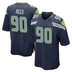 Choea S.Seahawks #90 Jarran Reed Player Navy Home Game Stitched Jerseys