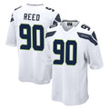 Choea S.Seahawks #90 Jarran Reed Player White Home Game Stitched Jerseys