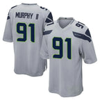 Choea S.Seahawks #91 Byron Murphy II Player Gray Home Game Stitched Jerseys