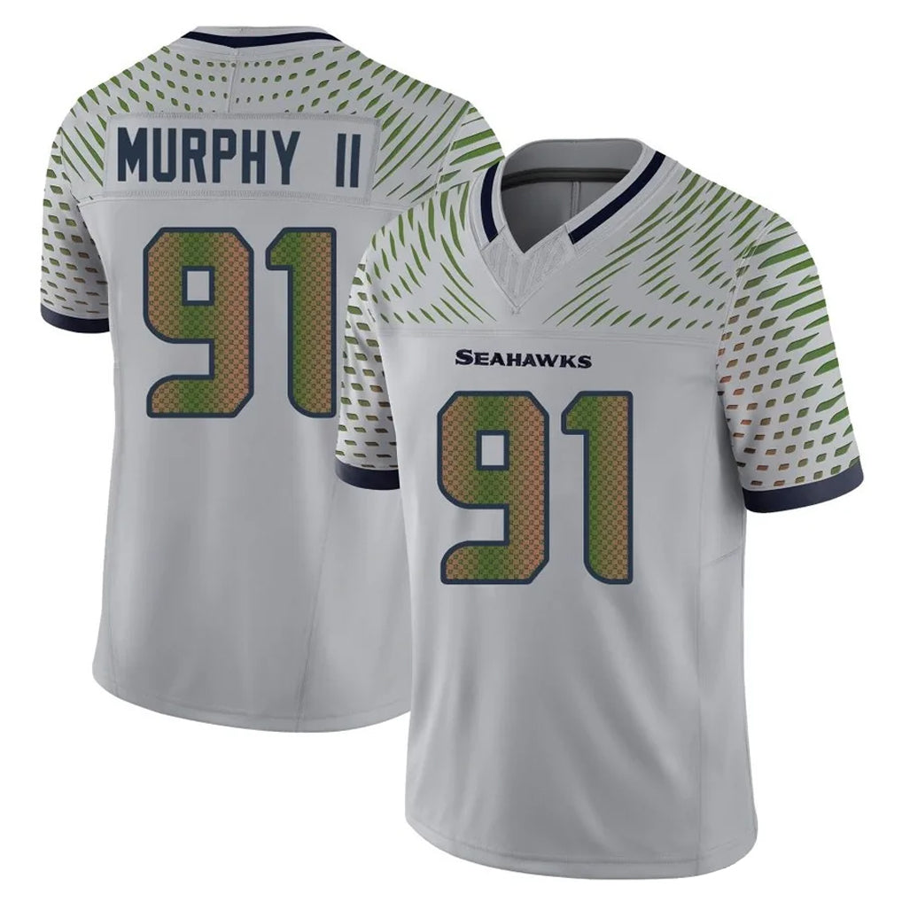 Choea S.Seahawks #91 Byron Murphy II Player Grey Limited 2025 Rivalries Collection Home Game Stitched Jerseys