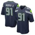 Choea S.Seahawks #91 Byron Murphy II Player Navy Home Game Stitched Jerseys