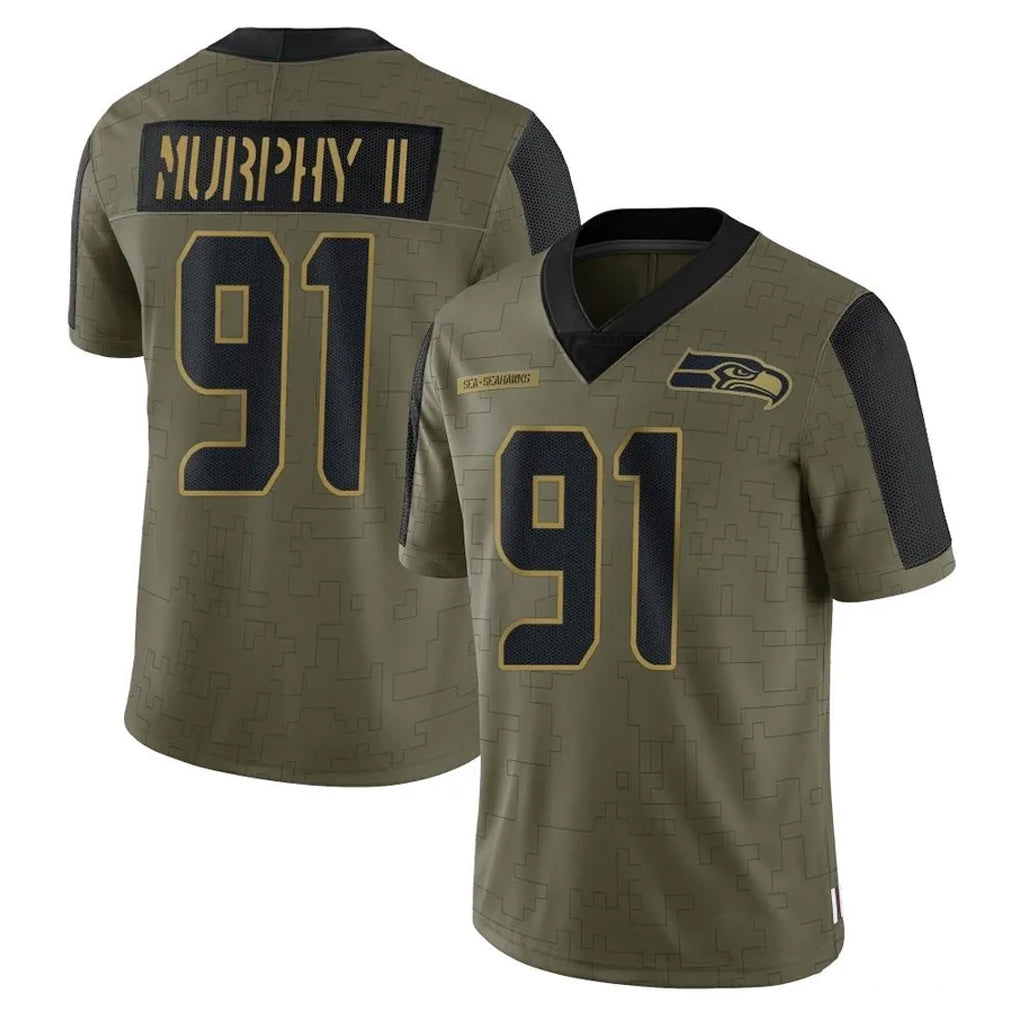 Choea S.Seahawks #91 Byron Murphy II Player Olive Salute To Service Limited Game Stitched Jerseys
